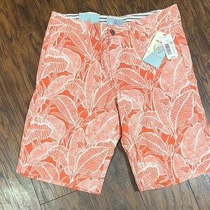Class Club Orange Leaf Print Kids Shorts